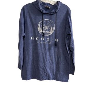 Prairie‎ Mountain Acadia National Park Blue Hoodie M Unisex Pullover